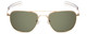 Front View of Ernest Hemingway H202 55mm Metal Aviator Polarized Sunglasses in Gold&Green/Blue