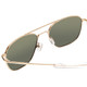 Close Up View of Ernest Hemingway H202 55mm Metal Aviator Polarized Sunglasses in Gold&Green/Blue