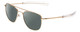 Profile View of Ernest Hemingway H202 Designer Polarized Reading Sunglasses with Custom Cut Powered Smoke Grey Lenses in Gold Unisex Aviator Full Rim Metal 55 mm