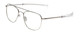 Profile View of Ernest Hemingway H202 Designer Progressive Lens Blue Light Blocking Eyeglasses in Silver Unisex Aviator Full Rim Metal 55 mm