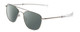 Profile View of Ernest Hemingway H202 Designer Polarized Sunglasses with Custom Cut Smoke Grey Lenses in Silver Unisex Aviator Full Rim Metal 55 mm