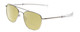 Profile View of Ernest Hemingway H202 Designer Polarized Reading Sunglasses with Custom Cut Powered Sun Flower Yellow Lenses in Silver Unisex Aviator Full Rim Metal 55 mm