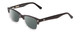 Profile View of Ernest Hemingway H4606 Designer Polarized Reading Sunglasses with Custom Cut Powered Smoke Grey Lenses in Shiny Black Clear 2 Tone Unisex Cateye Full Rim Acetate 51 mm