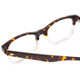 Close Up View of Ernest Hemingway H4606 Designer Reading Eye Glasses with Custom Cut Powered Lenses in Tortoise Havana Brown Clear 2 Tone Unisex Cateye Full Rim Acetate 51 mm