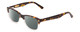 Profile View of Ernest Hemingway H4606 Designer Polarized Sunglasses with Custom Cut Smoke Grey Lenses in Tortoise Havana Brown Clear 2 Tone Unisex Cateye Full Rim Acetate 51 mm