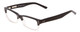 Profile View of Ernest Hemingway H4613 Designer Reading Eye Glasses with Custom Cut Powered Lenses in Shiny Black Clear 2 Tone Unisex Rectangle Full Rim Acetate 50 mm