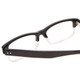 Close Up View of Ernest Hemingway H4613 Designer Single Vision Prescription Rx Eyeglasses in Shiny Black Clear 2 Tone Unisex Rectangle Full Rim Acetate 50 mm