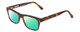 Profile View of Ernest Hemingway H4665 Designer Polarized Reading Sunglasses with Custom Cut Powered Green Mirror Lenses in Matte Tortoise Havana Brown Yellow Unisex Cateye Full Rim Acetate 53 mm