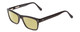 Profile View of Ernest Hemingway H4665 Designer Polarized Reading Sunglasses with Custom Cut Powered Sun Flower Yellow Lenses in Gloss Black Unisex Cateye Full Rim Acetate 53 mm