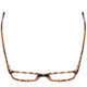 Top View of Ernest Hemingway H4676 Designer Reading Eye Glasses with Custom Cut Powered Lenses in Demi-Tortoise Havana Yellow Brown Ladies Cateye Full Rim Acetate 53 mm