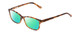 Profile View of Ernest Hemingway H4676 Designer Polarized Reading Sunglasses with Custom Cut Powered Green Mirror Lenses in Demi-Tortoise Havana Yellow Brown Ladies Cateye Full Rim Acetate 53 mm