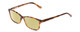 Profile View of Ernest Hemingway H4676 Designer Polarized Reading Sunglasses with Custom Cut Powered Sun Flower Yellow Lenses in Demi-Tortoise Havana Yellow Brown Ladies Cateye Full Rim Acetate 53 mm