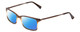 Profile View of Ernest Hemingway H4679 Designer Polarized Sunglasses with Custom Cut Blue Mirror Lenses in Brown Honey Clear Gradient Mist Unisex Square Full Rim Acetate 53 mm