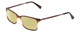 Profile View of Ernest Hemingway H4679 Designer Polarized Reading Sunglasses with Custom Cut Powered Sun Flower Yellow Lenses in Brown Honey Clear Gradient Mist Unisex Square Full Rim Acetate 53 mm