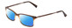 Profile View of Ernest Hemingway H4679 Designer Polarized Reading Sunglasses with Custom Cut Powered Blue Mirror Lenses in Brown Honey Clear Gradient Mist Unisex Square Full Rim Acetate 53 mm