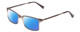 Profile View of Ernest Hemingway H4679 Designer Polarized Reading Sunglasses with Custom Cut Powered Blue Mirror Lenses in Grey Clear Gradient Mist Unisex Square Full Rim Acetate 53 mm