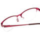 Close Up View of Ernest Hemingway H4680 Cateye Semi-Rimless Eyeglasses in Burgundy Red Clear 52mm