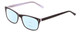Profile View of Ernest Hemingway H4684 Designer Progressive Lens Blue Light Blocking Eyeglasses in Shiny Black White Clear Crystal Triple Layered Unisex Cateye Full Rim Acetate 53 mm