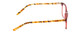 Side View of Ernest Hemingway H4696 Designer Blue Light Blocking Eyeglasses in Ruby Red Crystal/Orange Yellow Brown Tiger Print Ladies Cateye Full Rim Acetate 54 mm