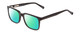 Profile View of Ernest Hemingway H4697 Designer Polarized Reading Sunglasses with Custom Cut Powered Green Mirror Lenses in Gloss Black Unisex Square Full Rim Acetate 53 mm