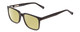 Profile View of Ernest Hemingway H4697 Designer Polarized Reading Sunglasses with Custom Cut Powered Sun Flower Yellow Lenses in Gloss Black Unisex Square Full Rim Acetate 53 mm