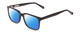 Profile View of Ernest Hemingway H4697 Designer Polarized Reading Sunglasses with Custom Cut Powered Blue Mirror Lenses in Gloss Black Unisex Square Full Rim Acetate 53 mm