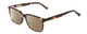 Profile View of Ernest Hemingway H4697 Designer Polarized Sunglasses with Custom Cut Amber Brown Lenses in Gloss Tortoise Havana Brown Yellow Unisex Square Full Rim Acetate 53 mm