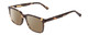 Profile View of Ernest Hemingway H4697 Designer Polarized Reading Sunglasses with Custom Cut Powered Amber Brown Lenses in Gloss Tortoise Havana Brown Yellow Unisex Square Full Rim Acetate 53 mm