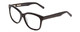 Profile View of Ernest Hemingway H4732 Designer Reading Eye Glasses with Custom Cut Powered Lenses in Gloss Black Ladies Cateye Full Rim Acetate 56 mm