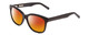 Profile View of Ernest Hemingway H4732 Designer Polarized Sunglasses with Custom Cut Red Mirror Lenses in Gloss Black Ladies Cateye Full Rim Acetate 56 mm
