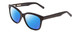 Profile View of Ernest Hemingway H4732 Designer Polarized Reading Sunglasses with Custom Cut Powered Blue Mirror Lenses in Gloss Black Ladies Cateye Full Rim Acetate 56 mm
