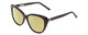Profile View of Ernest Hemingway H4735 Designer Polarized Reading Sunglasses with Custom Cut Powered Sun Flower Yellow Lenses in Gloss Black Ladies Cateye Full Rim Acetate 54 mm