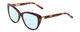 Profile View of Ernest Hemingway H4735 Designer Progressive Lens Blue Light Blocking Eyeglasses in Gloss Tortoise Havana Brown Yellow Gold Ladies Cateye Full Rim Acetate 54 mm