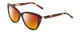Profile View of Ernest Hemingway H4735 Designer Polarized Sunglasses with Custom Cut Red Mirror Lenses in Gloss Tortoise Havana Brown Yellow Gold Ladies Cateye Full Rim Acetate 54 mm