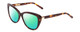 Profile View of Ernest Hemingway H4735 Designer Polarized Reading Sunglasses with Custom Cut Powered Green Mirror Lenses in Gloss Tortoise Havana Brown Yellow Gold Ladies Cateye Full Rim Acetate 54 mm