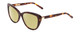 Profile View of Ernest Hemingway H4735 Designer Polarized Reading Sunglasses with Custom Cut Powered Sun Flower Yellow Lenses in Gloss Tortoise Havana Brown Yellow Gold Ladies Cateye Full Rim Acetate 54 mm