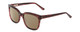 Profile View of Ernest Hemingway H4736 Designer Polarized Reading Sunglasses with Custom Cut Powered Amber Brown Lenses in Burgundy Red Plum Marbled Lines Unisex Cateye Full Rim Acetate 53 mm