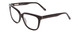 Profile View of Ernest Hemingway H4737 Designer Progressive Lens Blue Light Blocking Eyeglasses in Gloss Black Unisex Cateye Full Rim Acetate 55 mm
