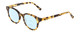 Profile View of Ernest Hemingway H4739 Designer Progressive Lens Blue Light Blocking Eyeglasses in Antique Yellow Brown Gold Tortoise Havana Unisex Cateye Full Rim Acetate 53 mm