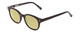 Profile View of Ernest Hemingway H4739 Designer Polarized Reading Sunglasses with Custom Cut Powered Sun Flower Yellow Lenses in Gloss Black Unisex Cateye Full Rim Acetate 53 mm