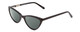 Profile View of Ernest Hemingway H4740 Designer Polarized Sunglasses with Custom Cut Smoke Grey Lenses in Gloss Black Ladies Cateye Full Rim Acetate 56 mm