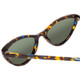 Close Up View of Ernest Hemingway H4740 Ladies Cateye Sunglasses in Blue Tortoise&Green/Blue 56mm