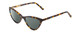 Profile View of Ernest Hemingway H4740 Designer Polarized Reading Sunglasses with Custom Cut Powered Smoke Grey Lenses in Gloss Blue Yellow Brown Tortoise Havana Ladies Cateye Full Rim Acetate 56 mm