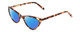 Profile View of Ernest Hemingway H4740 Designer Polarized Sunglasses with Custom Cut Blue Mirror Lenses in Gloss Brown Rose Auburn Tortoise Havana Ladies Cateye Full Rim Acetate 56 mm