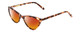 Profile View of Ernest Hemingway H4740 Designer Polarized Sunglasses with Custom Cut Red Mirror Lenses in Gloss Brown Rose Auburn Tortoise Havana Ladies Cateye Full Rim Acetate 56 mm