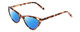 Profile View of Ernest Hemingway H4740 Designer Polarized Reading Sunglasses with Custom Cut Powered Blue Mirror Lenses in Gloss Brown Rose Auburn Tortoise Havana Ladies Cateye Full Rim Acetate 56 mm