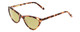 Profile View of Ernest Hemingway H4740 Designer Polarized Reading Sunglasses with Custom Cut Powered Sun Flower Yellow Lenses in Gloss Brown Rose Auburn Tortoise Havana Ladies Cateye Full Rim Acetate 56 mm