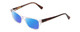 Profile View of Ernest Hemingway H4805 Designer Polarized Sunglasses with Custom Cut Blue Mirror Lenses in Clear Crystal/Red Brown Tortoise Ladies Cateye Full Rim Acetate 52 mm