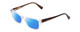 Profile View of Ernest Hemingway H4805 Designer Polarized Reading Sunglasses with Custom Cut Powered Blue Mirror Lenses in Clear Crystal/Red Brown Tortoise Ladies Cateye Full Rim Acetate 52 mm