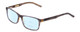 Profile View of Ernest Hemingway H4806 Designer Progressive Lens Blue Light Blocking Eyeglasses in Grey Blue/Auburn Brown Layered Mist Unisex Rectangle Full Rim Acetate 56 mm